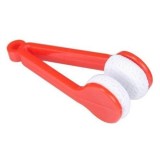 Cumpara ieftin Instrument cu 2 capete din microfibra pentru curatarea si intretinerea lentilelor de ochelari, 7&times;2 cm, Rosu
