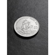 B 11 Moneda 25 Centi 1981 Statele Est-Caraibiene - Regina Elizabeth II