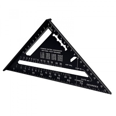 Echer multifunctional cu talpa, 90 grade, Aluminiu, Negru, 188x188x265 mm foto