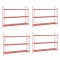 Set 4 buc raft perete Str&auml;ngn&auml;s 50x60x15cm otel rosu [en.casa] HausGarden Leisure