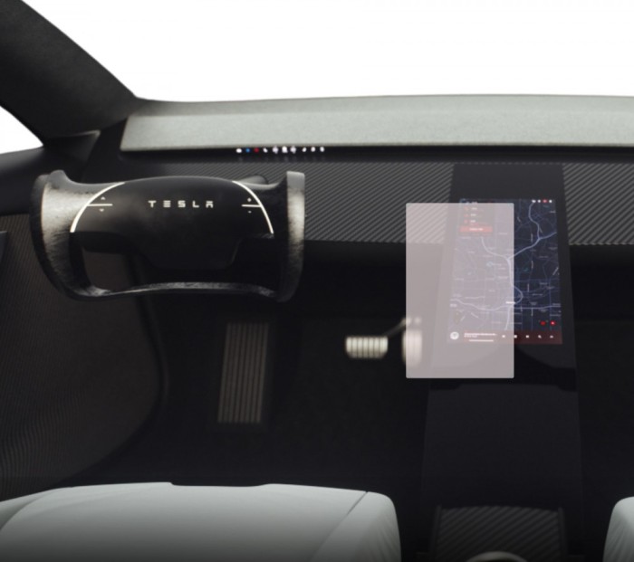 Folie Protectie Navigatie Tesla Roadster 2018+, Duragon, protectie Display Navigatie, silicon Transparent, Anti-zgarieturi, kit instalare