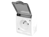 Conector alimentare AC 2P PE 250V 16A alb mural