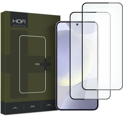 Set 2 Folii de protectie Hofi Glass Pro+ pentru Samsung Galaxy S24+ Plus Negru foto