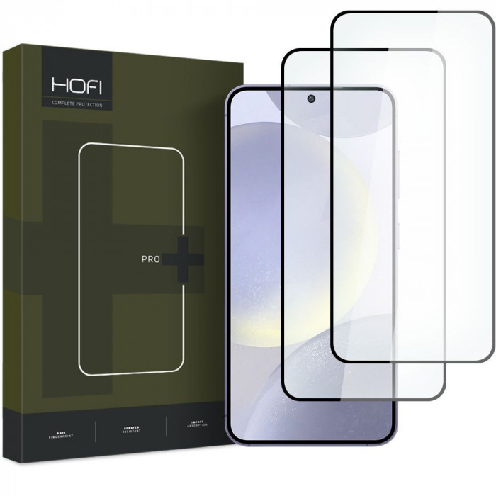 Set 2 Folii de protectie Hofi Glass Pro+ pentru Samsung Galaxy S24 Negru