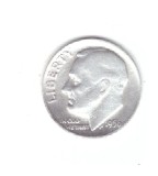 Moneda SUA 1 dime 1956 D 10 centi, stare foarte buna, curata, America de Nord, Argint