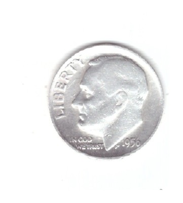 Moneda SUA 1 dime 1956 D 10 centi, stare foarte buna, curata foto
