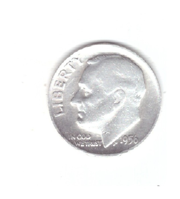 Moneda SUA 1 dime 1956 D 10 centi, stare foarte buna, curata
