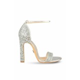 Sandale Mihai Albu din piele High Silver Glitter