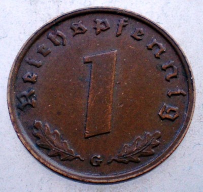 2.784 GERMANIA 1 REICHSPFENNIG 1938 G foto