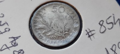 FRANTA 50 CENTIMES 1898 argint foto