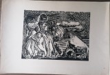 Plansa Gravura Paul I. Erdos Viata noua(Oas 1957)
