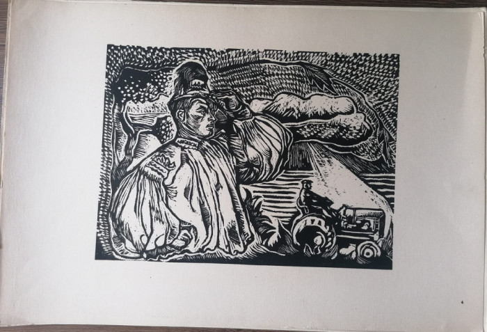 Plansa Gravura Paul I. Erdos Viata noua(Oas 1957)
