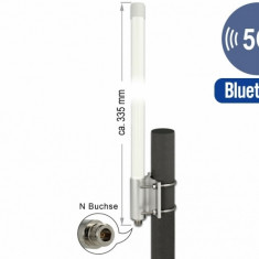 Antena 5G de exterior LTE N jack -2.14 - 2.93 dBi 33.5 cm fixare perete omnidirectional, Delock 12631