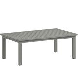 Outsunny Măsuță de cafea dreptunghiulară, blat cu fante pentru interior/exterior din aluminiu, 100 x60 x37 cm gri | Aosom Romania