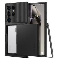 Husa pentru samsung galaxy s24 ultra, spigen slim armor cs, black foto