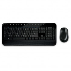 Kit tastatura + Mouse Microsoft 2000, Wireless, Receiver USB, 2.4 Ghz, Butoane Multimedia, Palmrest, BlueTrack, Black foto