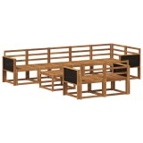 vidaXL Set de canapele de exterior 9 pcs natural Lemn Solid de Acacia 3385320