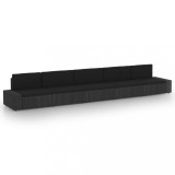 Cumpara ieftin Set mobilier de grădină, 5 piese, negru, poliratan