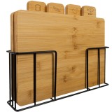 Set 4 tocatoare din bambus cu suport metalic pentru bucatarie Ruhhy