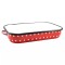 Tava emailata rosie cu buline si maner, 37 cm Resigilat Handy KitchenServ