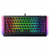 Tastatura Gaming Razer BlackWidow V4 75%, iluminare RGB, Layout US, Switch Orange Tactile Gen-3 (Negru)