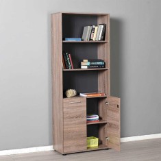 Biblioteca Adore New York Office, 2 usi cu cheie, 3 rafturi fix, 72 x 187 x 34 cm foto