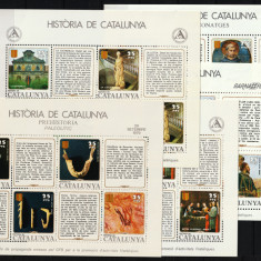 Spania, Catalonia, 1978 - 79 | Istoria Cataloniei - 5 Minicoli | MNH | aph