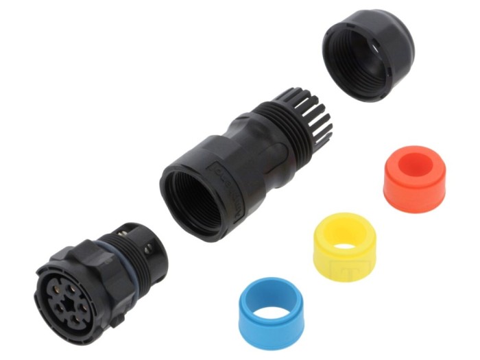 Conector circular mamă 5 pini cu șurub