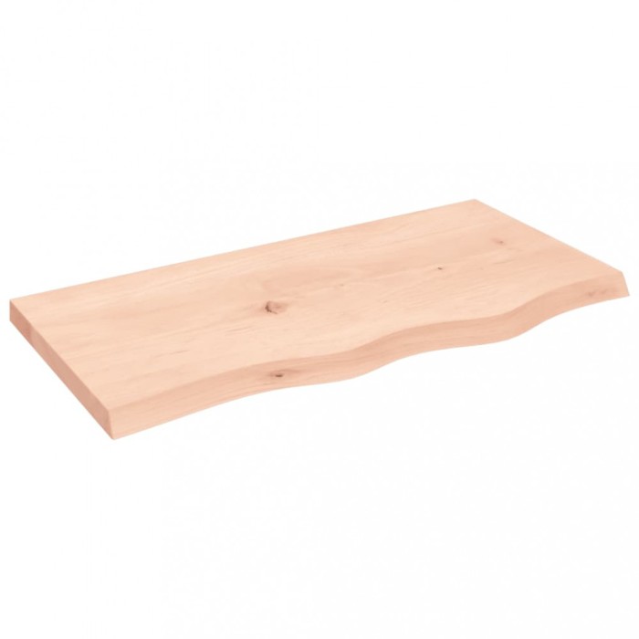 Gossi polita de perete, 80x40x(2-4) cm, lemn masiv de stejar netratat