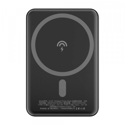 Baterie Externa Wireless Dudao K14S, 5000mAh, 10W, PD + QI, 1 x QI - 1 x USB-C, Neagra foto