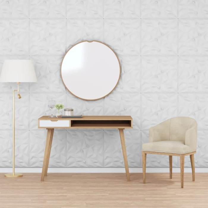 vidaXL Panouri de perete 12 buc. alb 50x50 cm XPS 3 m&sup2; ametist