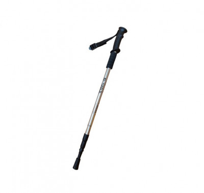 Bat trekking din 3 segmente, aluminiu, sistem anti-soc, 1 bucata, 63 - 135 cm, argintiu foto