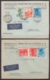 ROMANIA 1935 LP 112 REGELE CAROL II /PLIC(LOT 2 PLICURI) CU ANTET CIRCULATE PRIN AVION BANEASA AEROGARA BUCURESTI-PRAGA/CEHOSLOVACIA 1939
