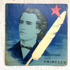 mihail sadoveanu despre mihail eminescu poezii disc vinyl mijlociu EXD 1051 VG-