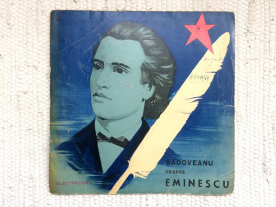 mihail sadoveanu despre mihail eminescu poezii disc vinyl mijlociu EXD 1051 VG- foto