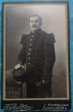 Fotografie tip CDV, Subofiter de infanterie, francez in uniforma de ceremonie, inceput de secol XX