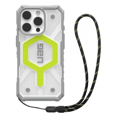 Husa MagSafe pentru Apple iPhone 16 Pro Max, Urban Armor Gear, Pathfinder Clear with Lanyard, Verde foto