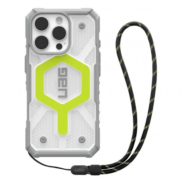 Husa MagSafe pentru Apple iPhone 16 Pro Max, Urban Armor Gear, Pathfinder Clear with Lanyard, Verde
