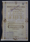 Actiune 1939 banca populară din Pitesti , titlu de 10 actiuni