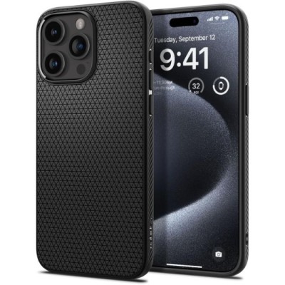 Husa pentru iPhone 15 Pro - Spigen Liquid Air - Matte Black foto
