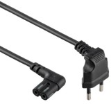 CABLU alimentare GEMBIRD casetofon, 1m, intrare Euro plug in unghi 90 grade, iesire C7 in unghi 90 grade, 10A, bulk, black, &quot;PC-184L&quot; (timbru verde 0.