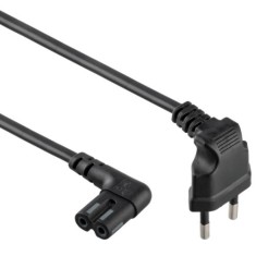CABLU alimentare GEMBIRD casetofon, 1m, intrare Euro plug in unghi 90 grade, iesire C7 in unghi 90 grade, 10A, bulk, black, &quot;PC-184L&quot; (timbru verde 0.