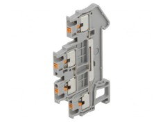 Conector &Icirc;mbinare Șine Gri 2 Piste 4 Borne 0,14-1,5mm&sup2;