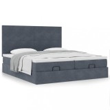 Gossi cadru de pat otoman cu saltele gri inchis 160x200cm catifea