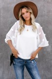 K819-2 Bluza casual din material lejer cu maneci scurte largi