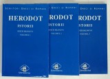 SCRIITORI GRECI SI ROMANI , HERODOT , ISTORII , VOLUMUL I - III de ADELINA PIATKOWSKI si FELICIA STEFF , 1998 / 1999 * EDITIE BILINGVA