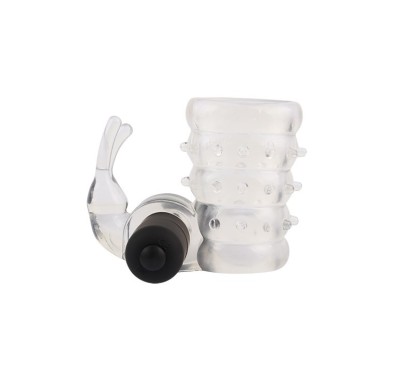 Inel penis Rosy Vibrating Bunny Clear foto