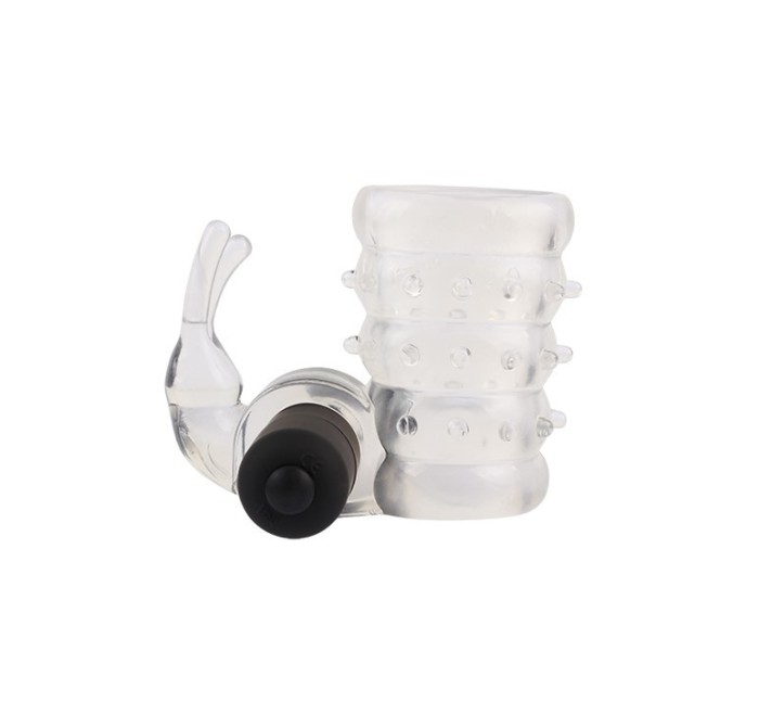 Inel penis Rosy Vibrating Bunny Clear