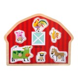 Puzzle din lemn - Casuta animalutelor, Barbo Toys