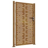 Cumpara ieftin Poarta pentru gradina, 105x205 cm, otel corten, dreptunghiuri